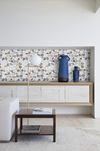 Simple Tile - 5 Sheets Marble Mosaic Tile For Kitchen Backsplash, Bath Bathroom Floor, Etc, River Rock Collection", Mixed Rounds, 12"X12"X3/8", Tumbled (Box Of 5 Sheets, Mm 9504-Canyon) #TOP4