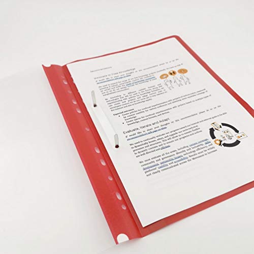 D.RECT 110467 Schnellhefter Lux PP A4 mit Perforation aus Starker Polypropylen-Folie Rot (Packung mit 2)