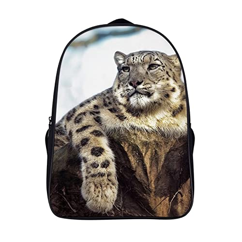 Sac à dos de mode imprimé léopard des neiges pour le collège et les sorties urbaines