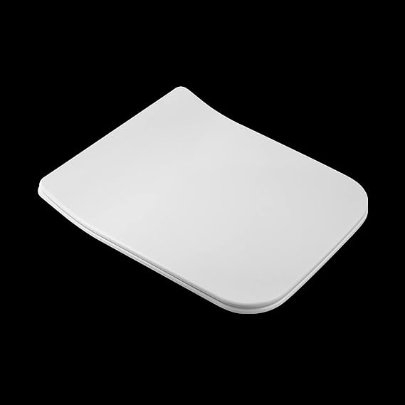 Square Toilet Seat, White Soft Close Quick Release Toilet Lid Cover, Anti-skid and Anti-offset, Easy Clean, Easy to Install, White Toilet Seats with Adjustable Stainless Hinges