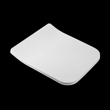 Square Toilet Seat, White Soft Close Quick Release Toilet Lid Cover, Anti-skid and Anti-offset, Easy Clean, Easy to Install, White Toilet Seats with Adjustable Stainless Hinges