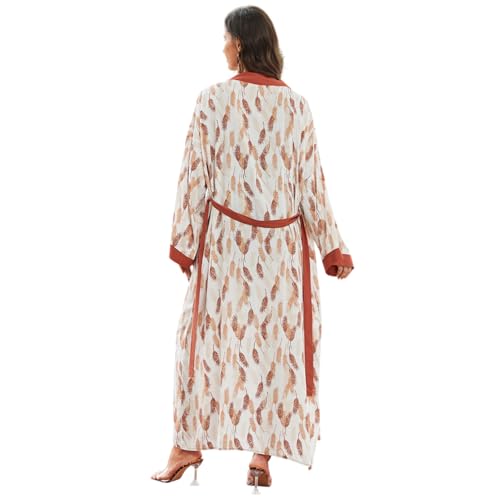Image of Miss Lavish London Long Kaftan Dress for Women - Summer Printed Plus Size Maxi Caftan