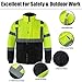 Ubon High Visibility Winter Safety Jackets for Men, Waterproof Reflective Hi Vis Construction Jacket for Cold Weather, Lime, XX-Large