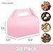 UnicoPak 30 Pack Pink Gable Treat Boxes Party Favor Boxes, Goodie Bag Boxes for Treats Cookies Candies, Ideal for Birthday, Pink Party Favors, Baby Shower, Valentine's Day – 6.5x3.5x3.5 Inches