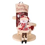 Calcetín navideño para colgar con diseño de Papá Noel, amplio calcetín de tela para rellenar con juguetes y golosinas para mejorar la decoración de la chimenea (E-W101)