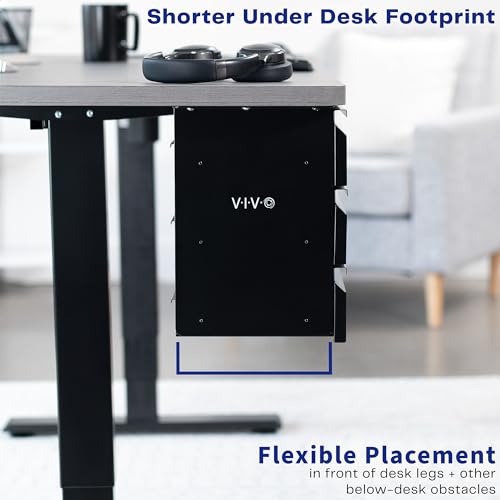 Image of VIVO 16 in Slide Out Dual Tier Storage Drawer, Under Desk 3 Layer Organizer, Black, DESK-DR03