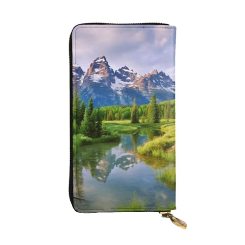 National Park Wallet For Women Men Clutch Rfid Blocking Leather Wallets Large Capacity Purse Credit Card Holder Money Case With Zipper Phone Holder Long Travel Purse
