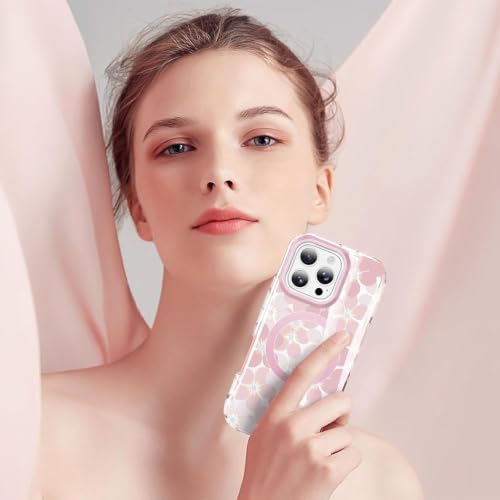 STERKER Designed for iPhone 16 Pro Max Case 6.9" [Compatible with Magnetic] [Built-in Screen Protector] Full Body Rugged Drop Proof 16 ProMax Cover - Romantic Floral Pink by STERKER - Used condition - Image 6