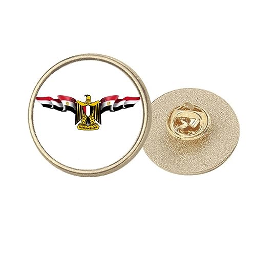 Broche drapeau Égypte en métal doré rond taille M pour costume et veste