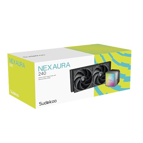 Image of NEXAURA 240 Liquid Cooler, 240mm, PWM Pump, 2500-3600RPM, Diamond Glow ARGB Pump Head, Fluid Dynamic Bearing Fans, Black