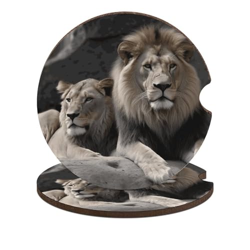 Portavasos para carro con diseño de leones, 2 piezas miniatura 1