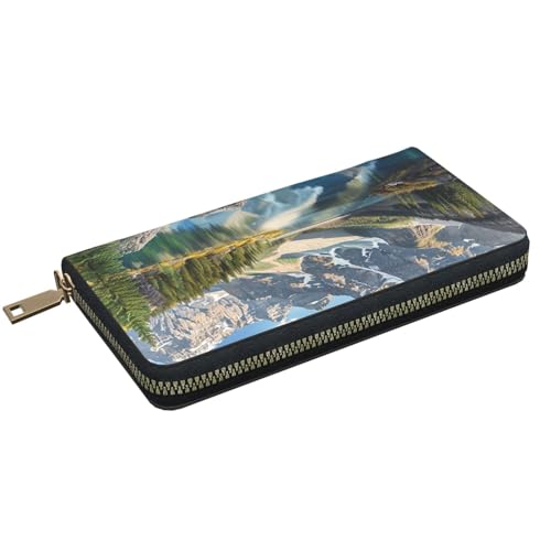 Rocky Mountains Printed Long Wallet for Women Men Cute Coin Purse with Card Holder2