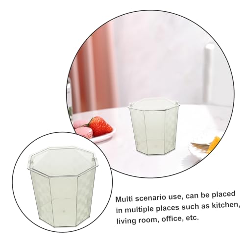 Mini caneca de basura rectangular con tapa para escritorio miniatura 3
