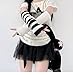 Y2k Striped Arm Warmers Long Fingerless Knitted Gloves Punk Gothic Alt Emo Scene Cool Winter Arm Sleeves Grunge Accessories (Khaki,One Size)
