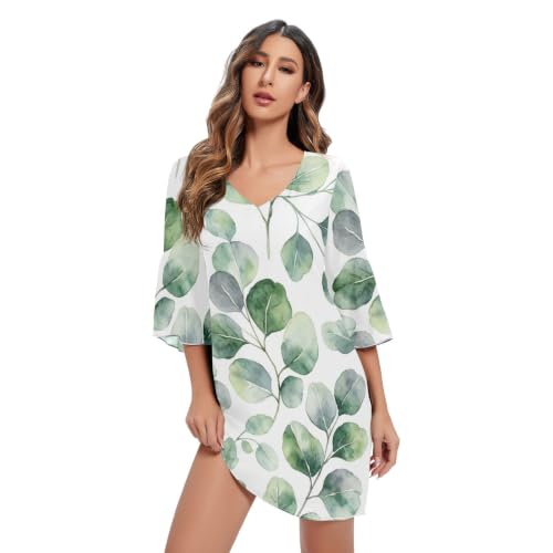 Robe mousseline de soie à col en V pour vos soirées