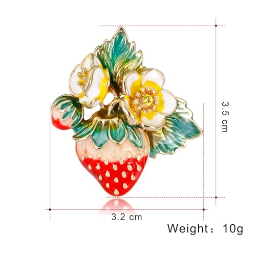 Image of WCRAZYE Red Strawberry Brooch Pin for Women Girls Cute Enamel Fruit Brooches Badges for Clothing Backpacks Bag Fashion Brooches Plant Lapel Pin Accessories Jewelry Gift