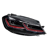 PANZIYUNFCL Head Lamp Compatible For VW Golf 7.5 MK7.5 LED Headlight 2018-2021 Headlights GOLF7.5 DRL Turn Signal High Beam Angel Eye Projector Len(TSI Sliver LED,RHD)