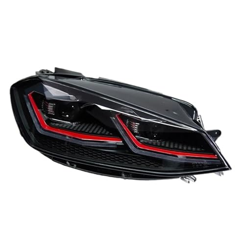 PANZIYUNFCL Head Lamp Compatible For VW Golf 7.5 MK7.5 LED Headlight 2018-2021 Headlights GOLF7.5 DRL Turn Signal High Beam Angel Eye Projector Len(TSI Sliver LED,RHD)