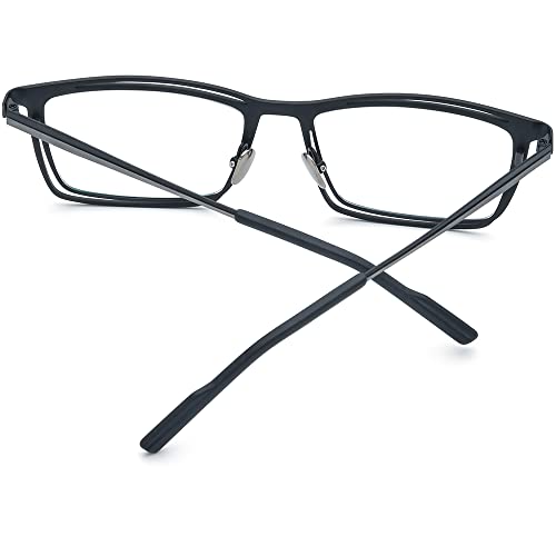 Image of FONEX Pure Titanium Glasses Frame Men Square Magnet Clip On Eyeglasses with Polarized Lens