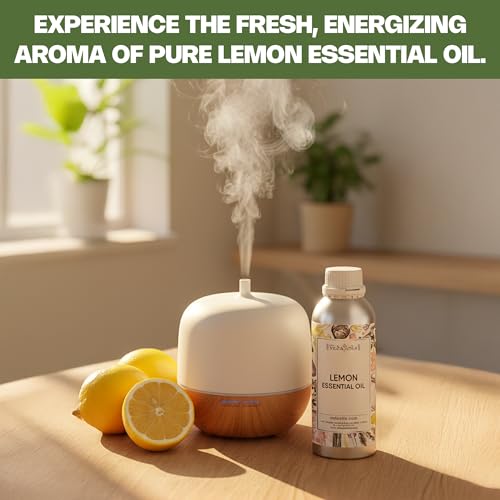 Image of VedaOils Lemon Essential Oil for Skin, Face and Hair | 100% Pure & Natural Lemon Oil for Diffuser, Aromatherapy, Cleaning & DIY Candle Making | 100ml
