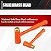 C&T 2-Pieces Dead Blow Hammer Set with Brass Cap, Orange,Shockproof Design, No Rebound Hammer,Unibody Molded Grip, Spark and Rebound Resistant