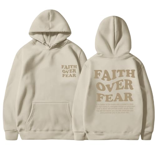 Faith Over Fear Hoodie Men Christian Jesus Sweatshirts Bible Verse Graphic Hoodies Inspirational Streetwear Pullover 6