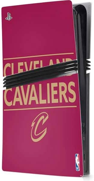 Skinit Decal Gaming Skin Compatible with PS5 Pro Console - Officially Licensed NBA Cleveland Cavaliers Hardwood Classics Design