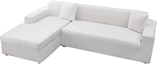 Vista 12 de Fundas para sofá modular, 2 piezas, funda de sofá de alta elasticidad en forma de L para 5 y 6 plazas, funda de sofá de tela de elastano