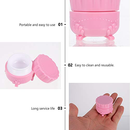 Lurrose 10 Pcs Pote Plástico Vazio Frascos Com Tampas Rodada Recipientes de Amostra de Cosméticos Mi