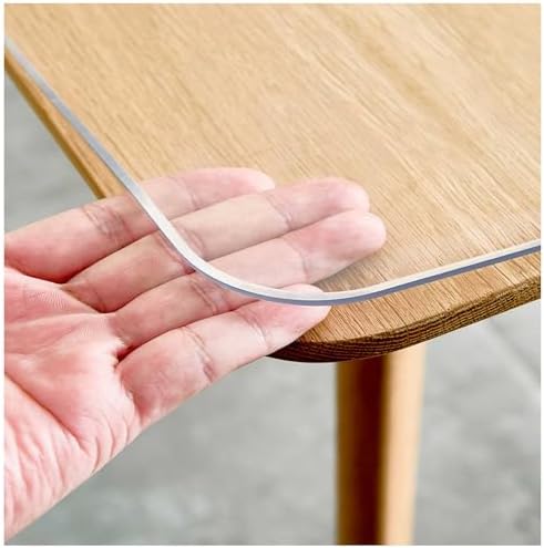 Clear TPU Table Protector Mat 42x69 Inch - Oil & Spill Proof Oblong Plastic Cover for Dining & Camping - Easy Wipe Clean, Durable & Transparent Table Cover