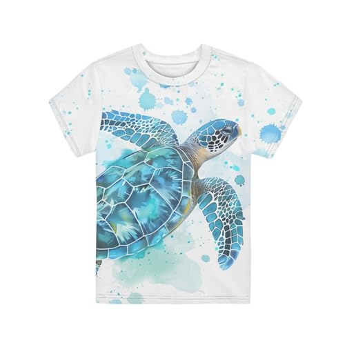 Xhuibop Kids Tshirts Girls Boys 3-16 Years Summer Clothes for Teens Loose Fitting Tops