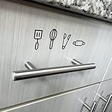 Kitchen Cabinet Label Decals, 34 pcs Decal Set, Kitchen Organization, Kitchen Labels, Waterproof and Removable (Black)