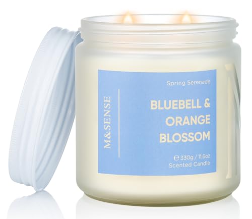 M&SENSE Bluebell Orange Blossom Scented Candle | 11.6oz Natural Soy