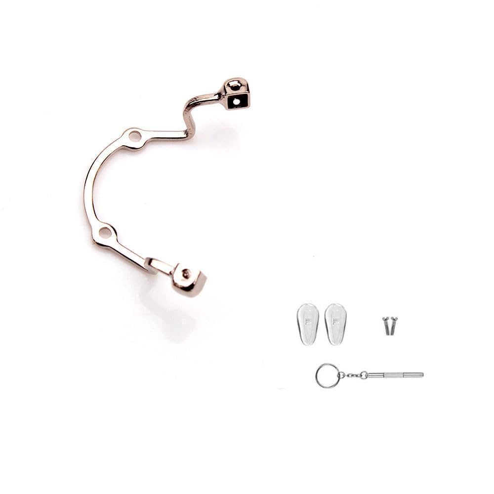 Eyeglass Nose Pads Arm Pieces Stainless Steel Sunglasses Repair Parts and 3-in-1 Screwdriver for Reading Glasses