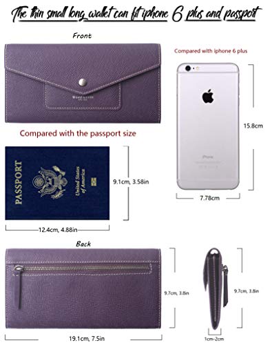 Borgasets Wallet for Women Bifold Leather Ladies Phone Cluth Travel Long Zipper Purse with Large Capacity and Thin3