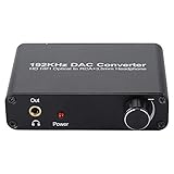 【CONVERTIDOR DIGITAL A ANALÓGICO AUDIO】Entrada: 1 SPDIF Óptico, 1 Coaxial. Salida: L-OUT-R; Puerto para auriculares de 3.5 mm.