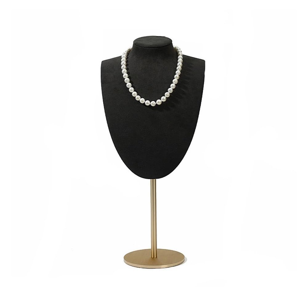 ZYYANSHOP Jewelry dummy display Necklace Display Rack Jewelry Store Pendant Fashion Microfiber Retractable Aluminum Alloy Window Stand(Black)