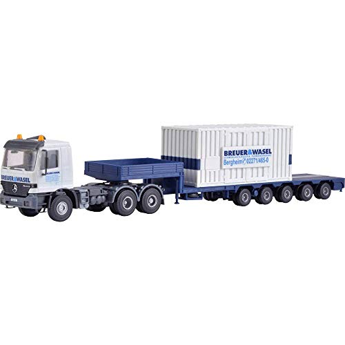 Kibri 13057 H0 Mercedes Benz Actros véhicule accompagnement miniature Breuer Wasel pour grue LG 1550