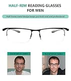 Eyekepper 3-para okulary do czytania pół ramki lekkie mężczyźni kobiety plastikowe pręty (Mix,2.25)