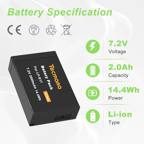 Batería LP-E17 de repuesto para solucionar falta de energía en EOS M5 2