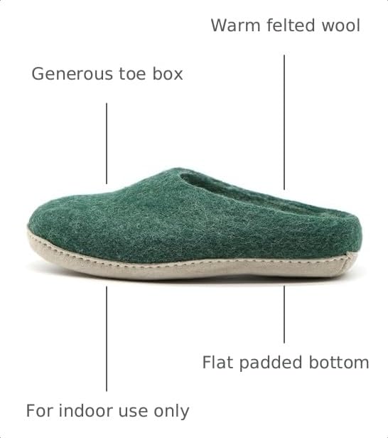 Image of Nootkas Felted Merino Wool 'Astoria' Mule House Slipper for Men and Women