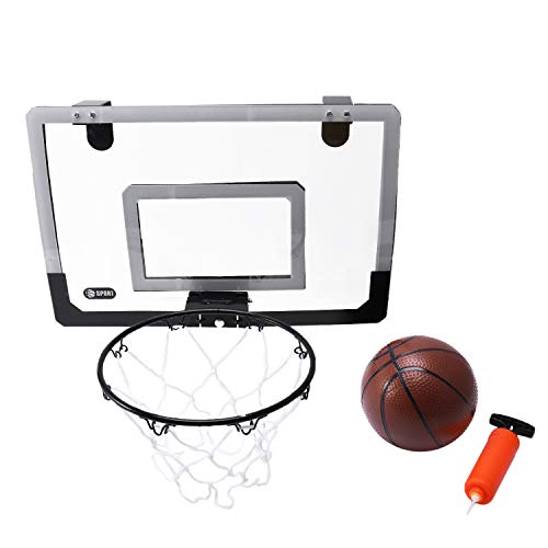 Surluoen Mini de Baloncesto con Pelota 18 Pulgadas x 12 Pulgadas Tablero inastillable