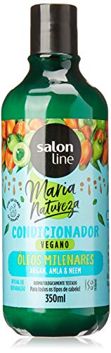Salon Line - Linha Tratamento (Maria Natureza) - Condicionador Oleos Milenares Ritual Reparacao Argan, Amla E Neem 350 Ml - (Mary Nature - Millenar Oils Argan, Amla, Neem Conditioner 11.83 Fl Oz) #TOP18