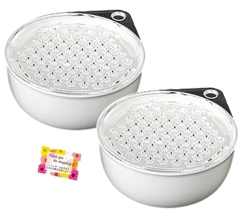 【大根おろしに最適! そのまま食卓へ出せます】 すべらないおろし器 丸 すべり止め付きでおろしやすい! 野菜や果物に 薬味 離乳食 介護食にも 約14.8×12.8×H6cm 【2個セット】