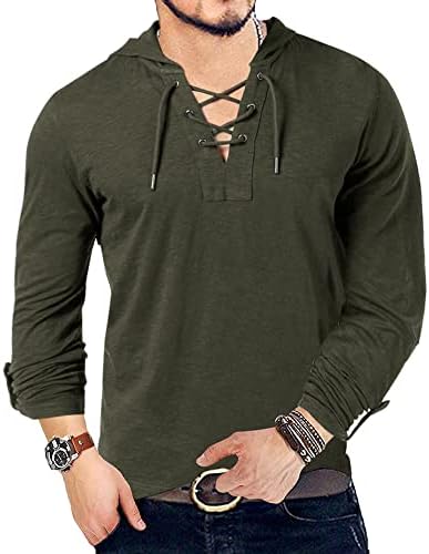 Yuccalley Men's Fashion Hoodies Long Sleeve T-Shirt Hooded Sweatshirts Casual Pullover