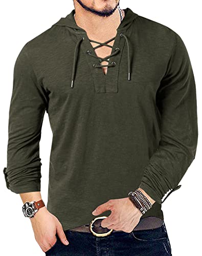 Yuccalley Men's Fashion Hoodies Long Sleeve T-Shirt Hooded Sweatshirts Casual Pullover #TOP3