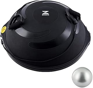 ZELUS Balance Trainer Ball,64cm Half Exercise Ball Stability Balance Board with Resistance Bands for Yoga Workouts, 680kg Capacity Large Half Dome Pilates Yoga Ball