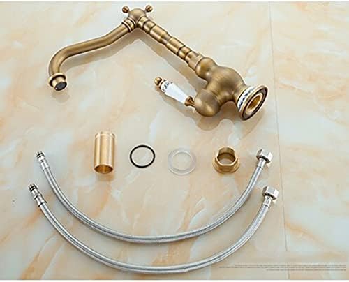 Sink for Bar Farmhouse Commercial, Kitchen 360 Swivel Retro Mixer Fash Antique Faucet, Copper Hot and Cold Basin Tap