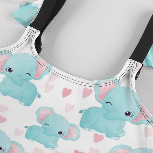 Image of Girls One Piece Swimsuit Lovely Cute Animals Ruffles Swimwear Bathing Suits 3-12 Years