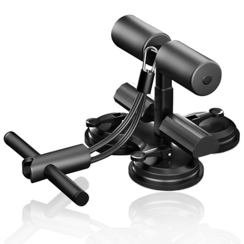 Proberos® Sit Up Bar with Triple Strong Suction Cups, Adjustable Height, Detachable Resistance Bands, Ergonomic Foot Holder, Core & Ab Workout Equipment for Home Gym, Pushup Stand for Men & Women